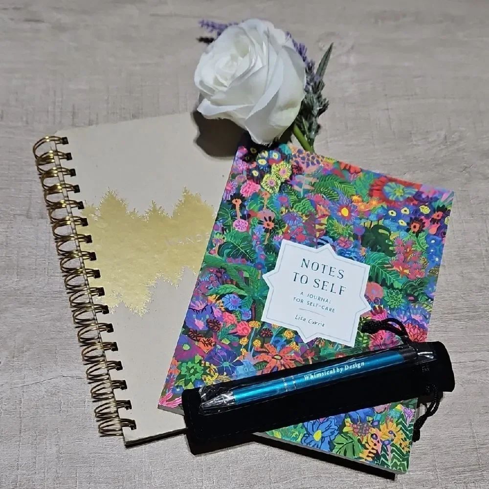 Floral Notes To Self Spiral Journal Set With Free Pen